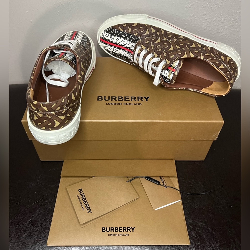 Burberry Bridle Brown Monogram Sneakers - Picture 11 of 13